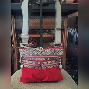 Brighton - Nylon and Snake Skin Leather Trim in Red